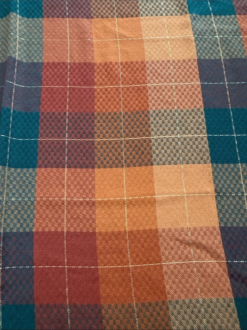 Vintage Plaid Fall Colors Square 50x50 Tablecloth